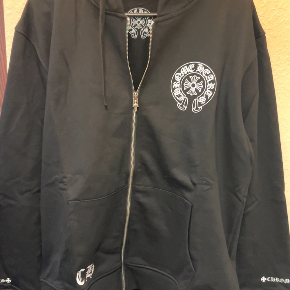 Chrome Hearts Black Zip-Up Hoodie